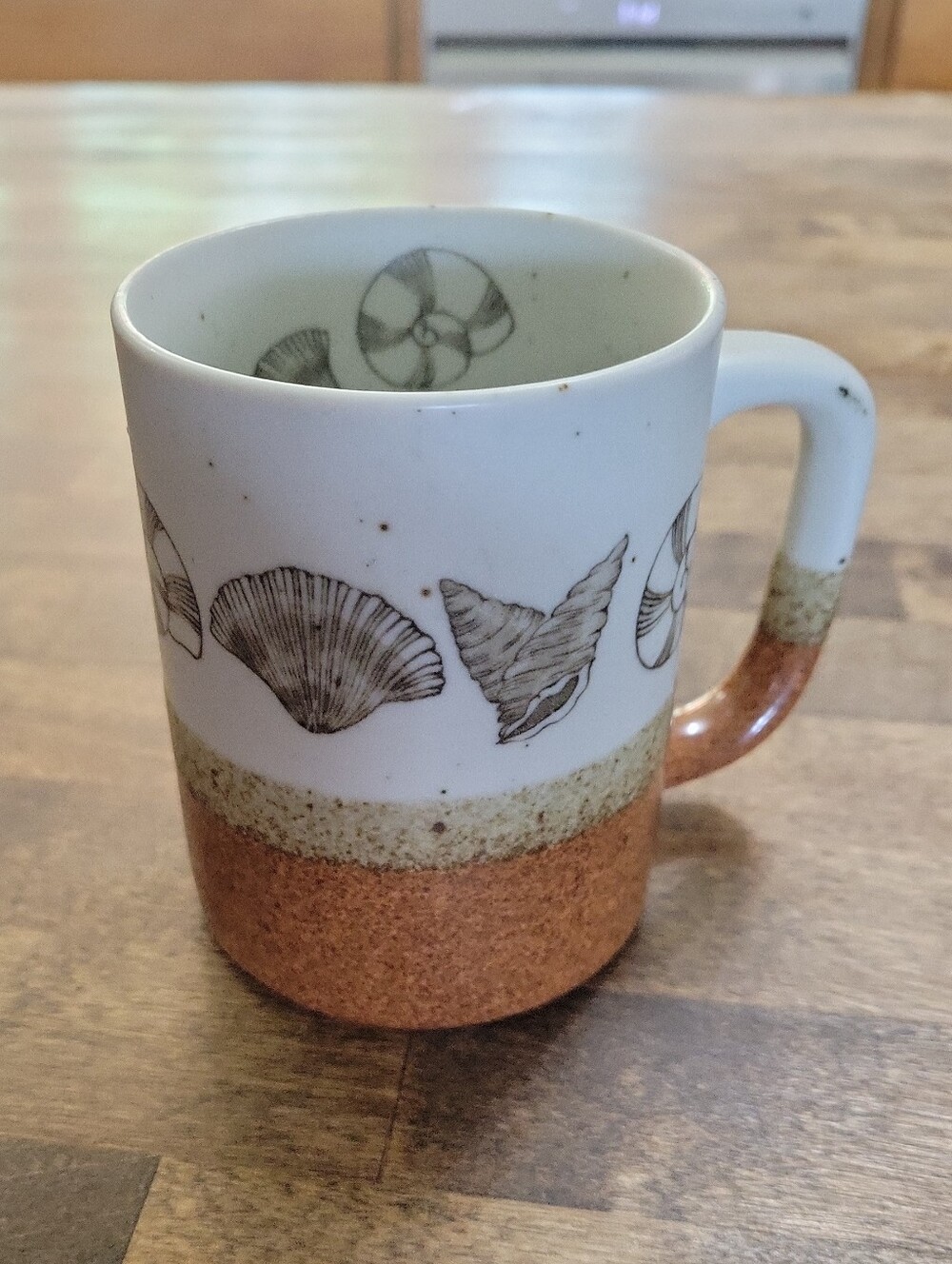 VTG OTAGIRI MATTE BROWN SEA SHELLS COFFEE MUG TEA CUP SPECKLED POTTERY